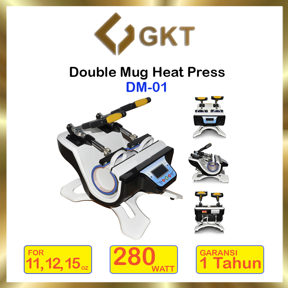 Mesin Press Sablon Mug / Gelas / Asbak / Tumbler Aluminium - Double Mug Heat Press DM-01 11 Oz/12 Oz/15 Oz