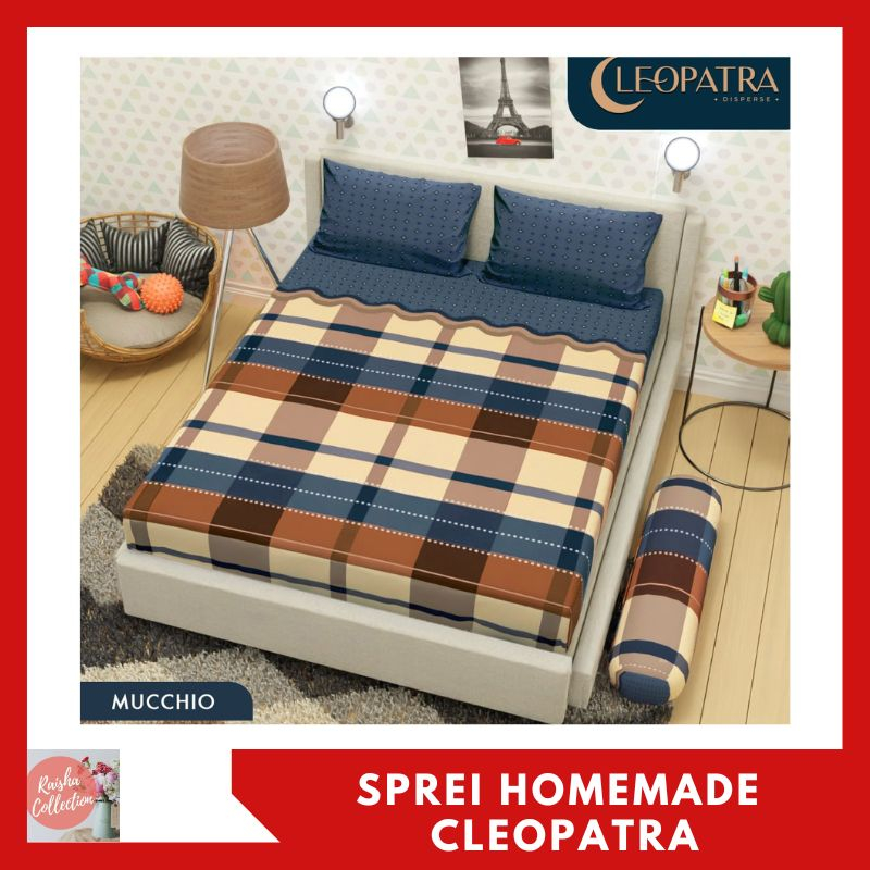 SPREI HOMEMADE CLEOPATRA AESTHETIC MINIMALIS/SPREI KOTAK ALA KOREA SIZE 180X200/160X200 FREE DUA SARUNG BANTAL SATU SARUNG GULING