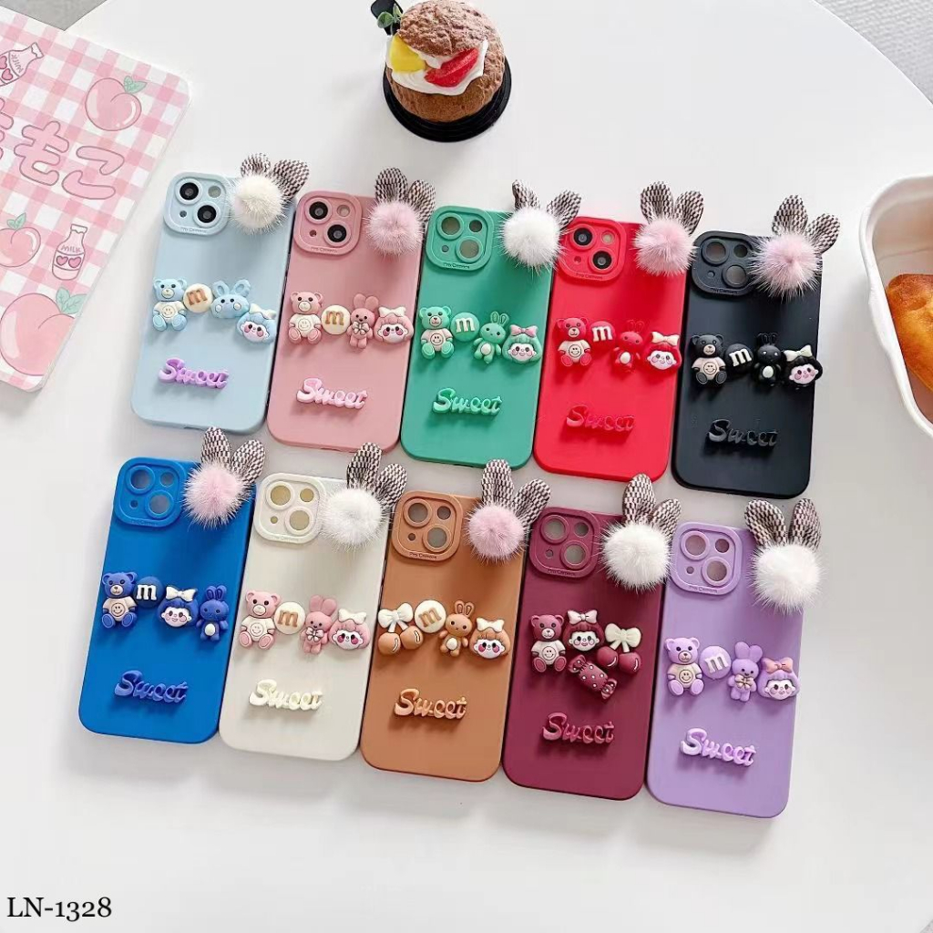 CASE SAMSUNG A04 A04E A14 5G A23 OPPO A15 A17 A3S A54 A57 2022 A7 A9 2022 REALME C33  C55 VIVO Y02 Y15S Y16 Y17 Y20 Y21S XIAOMI NOTE 10 11 12C SOFTCASE HANDPHONE LUCU CASE BONEKA TIMBUL 3D SJ 3D PITA