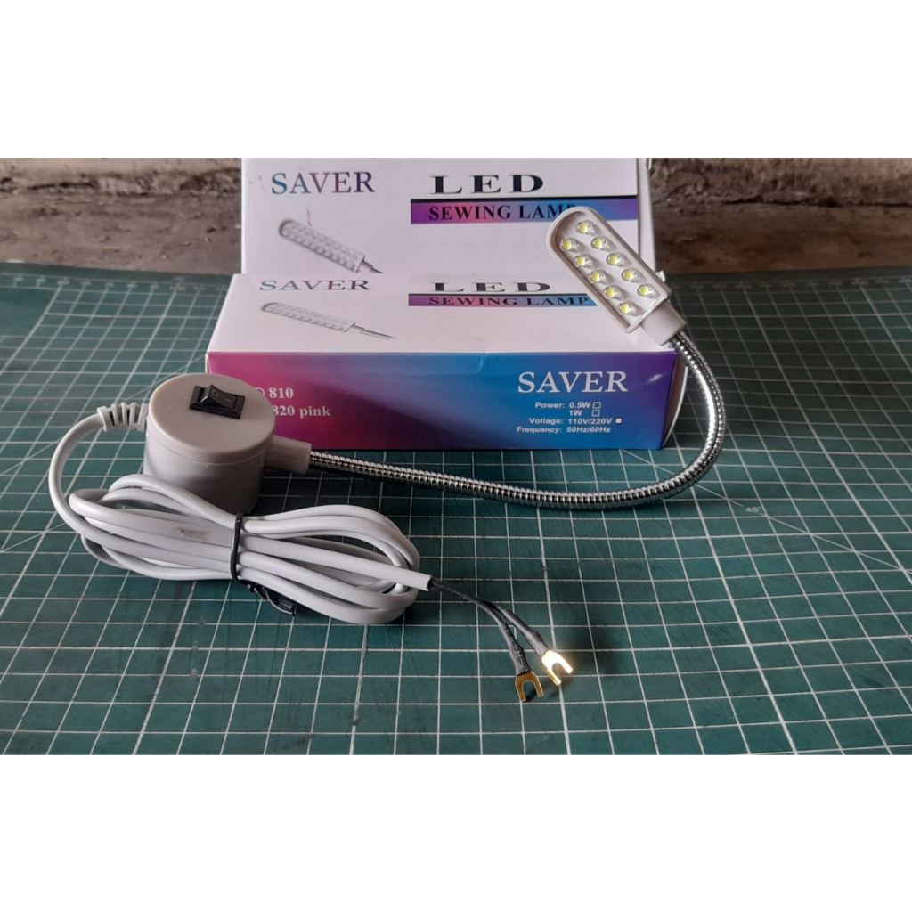 Lampu Mesin Jahit LED 10 Titik Unplug Belalai Magnet Merk SAVER