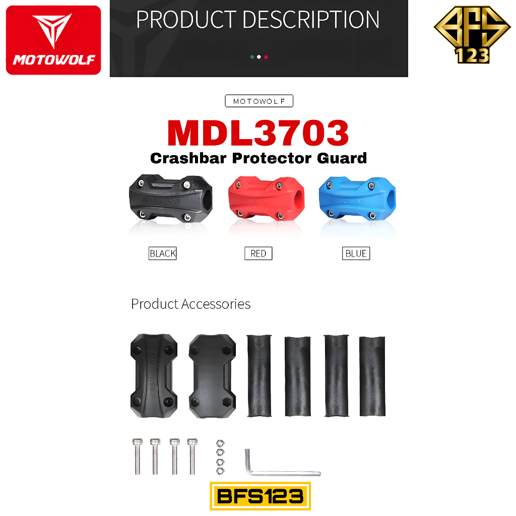 MOTOWOLF Crashbar Protector Guard Pelindung Crashbar MDL3703