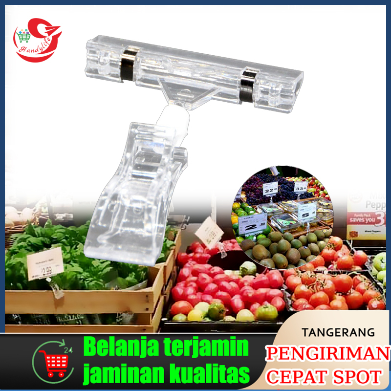 

5pcs Jepitan Promo Tag Price Holder Penjepit Label Papan Tag Hanger Transparan