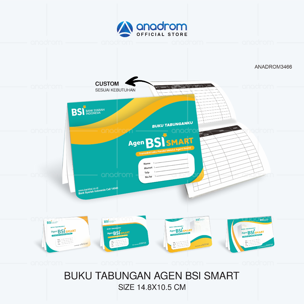 

Buku Tabungan Agen BSI Smart | Buku Tabungan Bisnis | Anadrom 3466