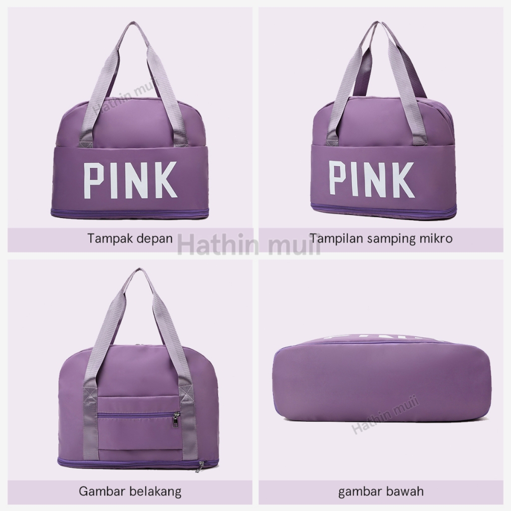 Hathin muii  Tas Travel Wanita Travel Bag Duffel  berkapasitas besar/tas kebugaran/tas olahraga/tas bahu modis/tas tahan air