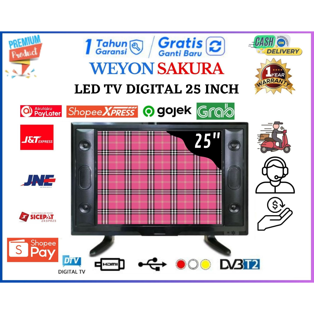 [Free Kayu]TV LED 25 INCH DIGITAL FULL HD Weyon TV Garansi 1 Tahun MONITOR CCTV