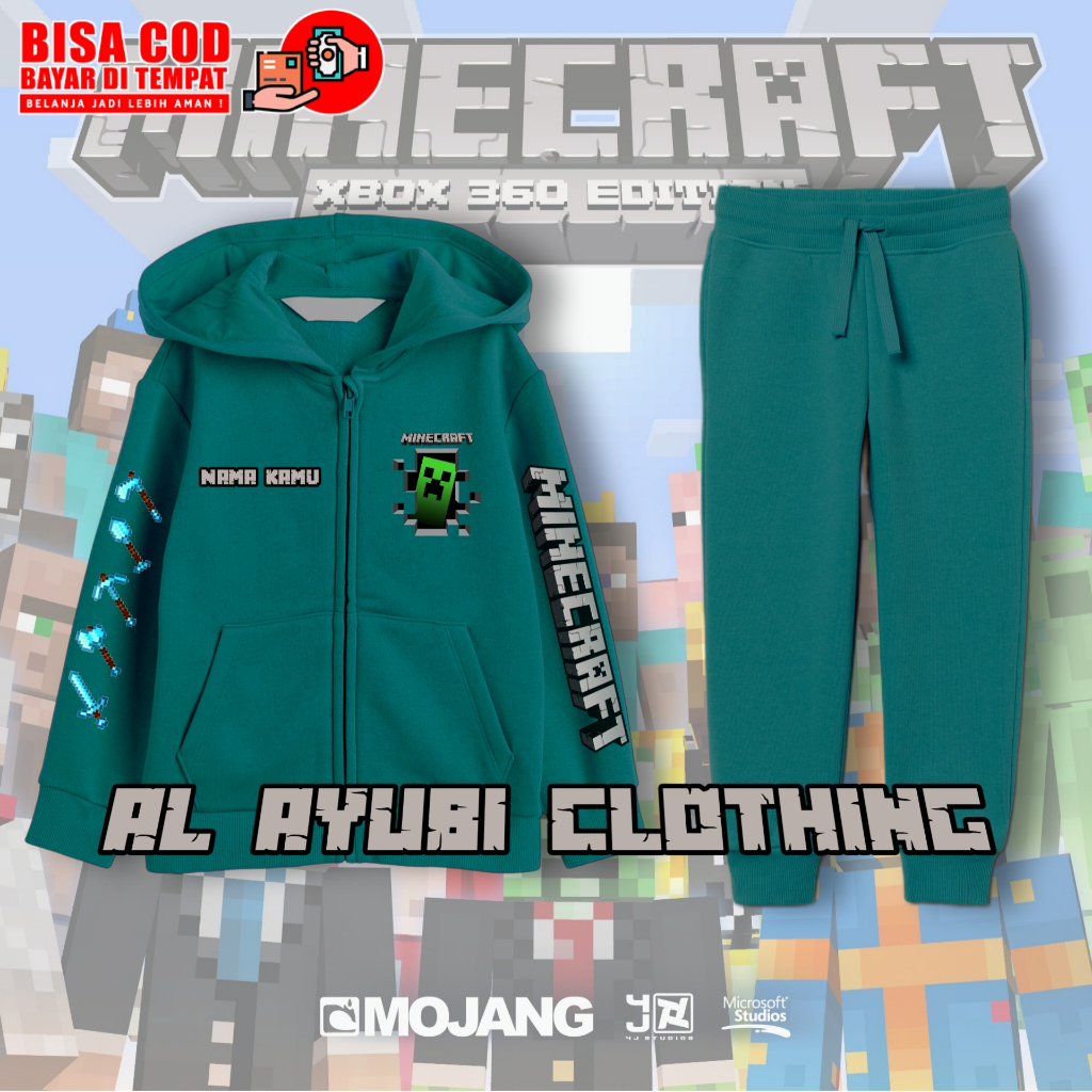 Setelan Hoodie Jogger Anak Minecraft / Jogger Anak Minecraft