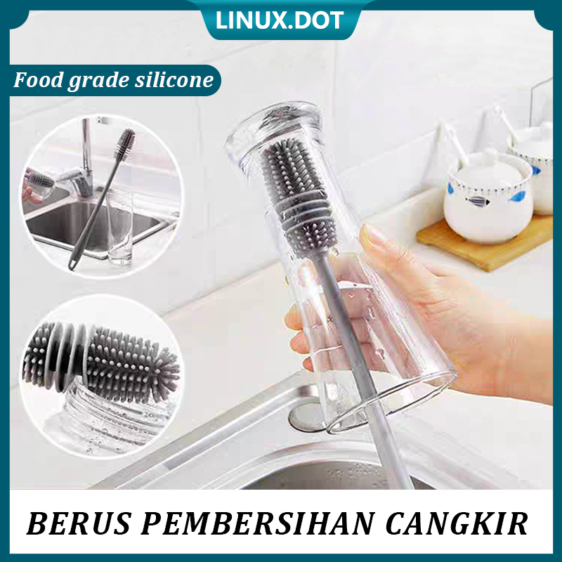 Drinking Bottle Cleaning Brush Berus Botol Silikon Multifungsional