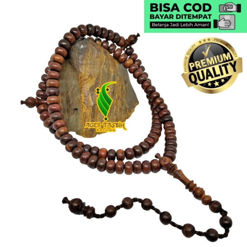 Tasbih Galih Asem Pipih Size 4×6mm original