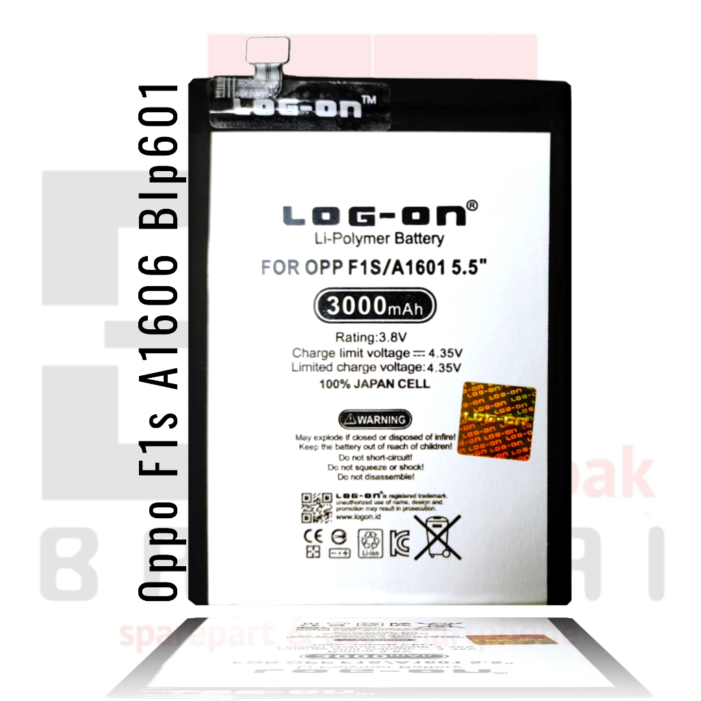 LOG - ON Baterai Oppo F1S / A1606 BLP601 Double IC Protection Battery Batre