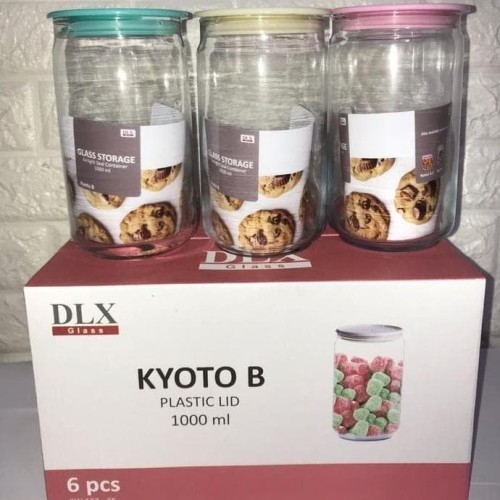 DLX Glass Kyoto B Paket Toples Kaca 6 Pcs 1000 ml Glass Jar Set