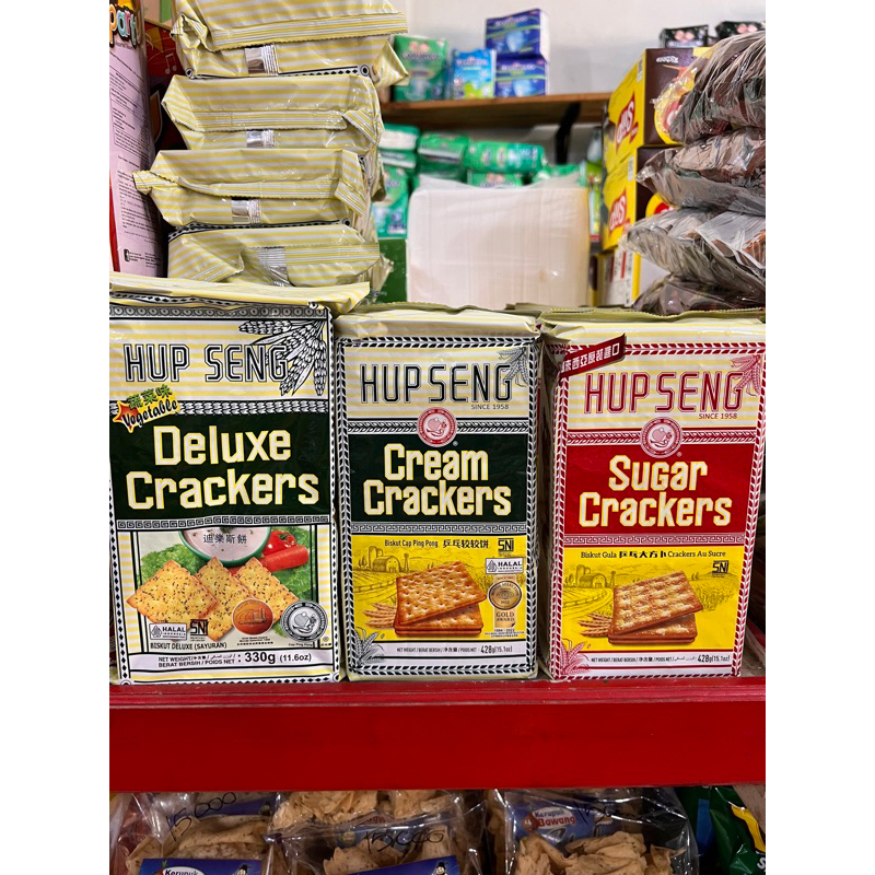 

BISKUIT BISCUIT HUP SENG / HUPSENG CRACKERS - ASIN/ CREAM - MANIS / SUGAR - SAYUR / VEGETABLE