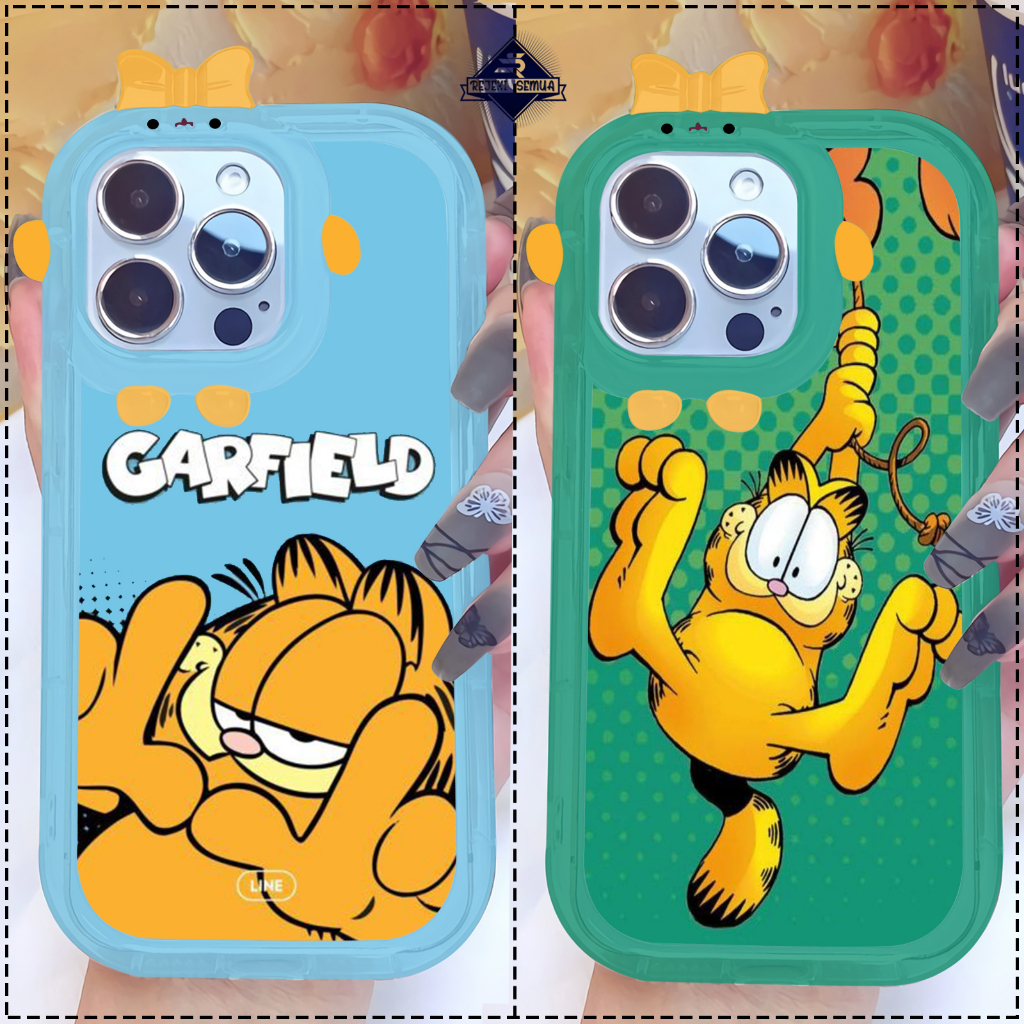 CUSTOM SOFT CASE SILIKON CASING FRAME KAMERA KARAKTER PITACU CUSTOM GARFIELD  SAMSUNG A03S A03 CORE 