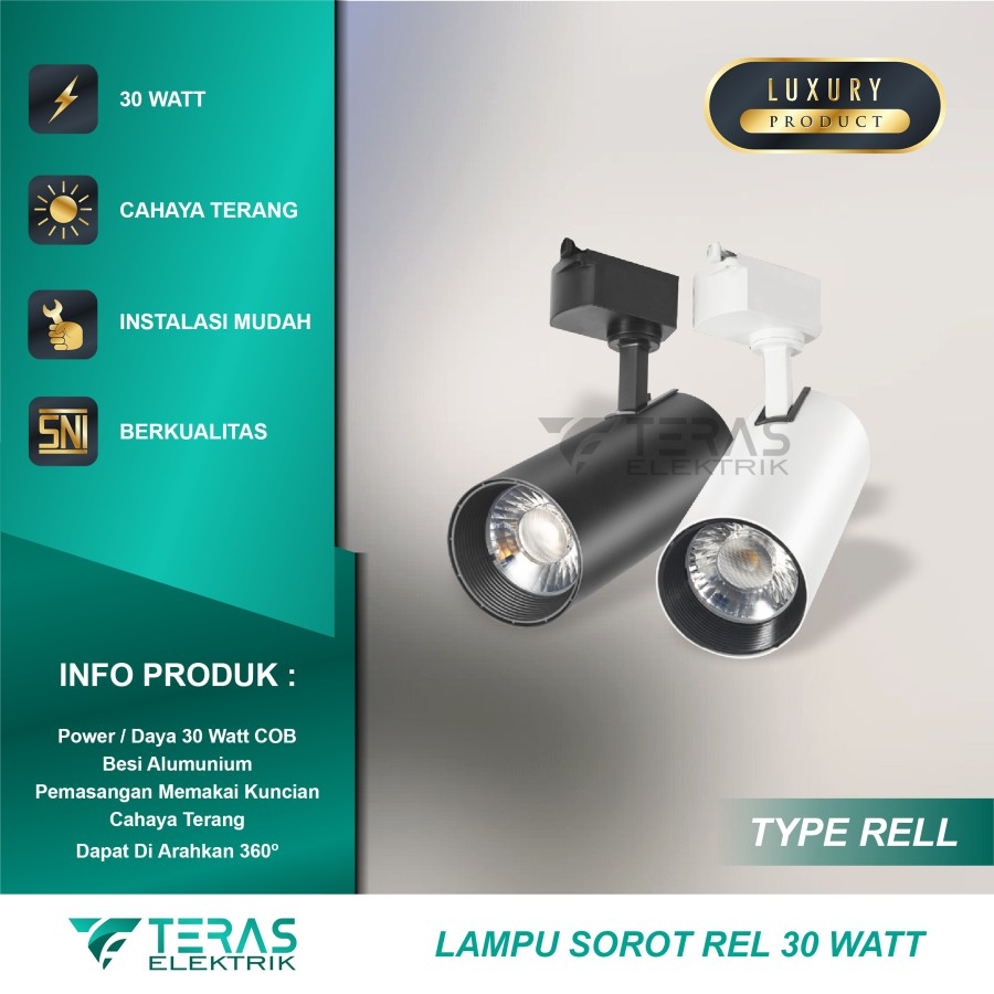 Lampu sorot LED rel track light 30w Spotlight 30 Watt