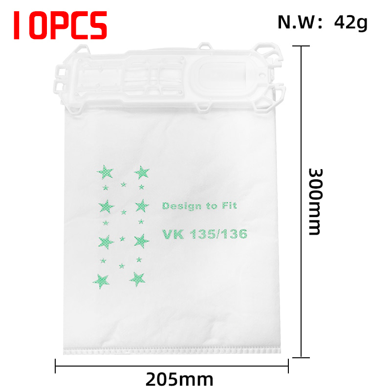 【10 pcs】Kantong Debu Vacuum Cleaner Vorwerk/Vk135 Vk136 Dust Bag