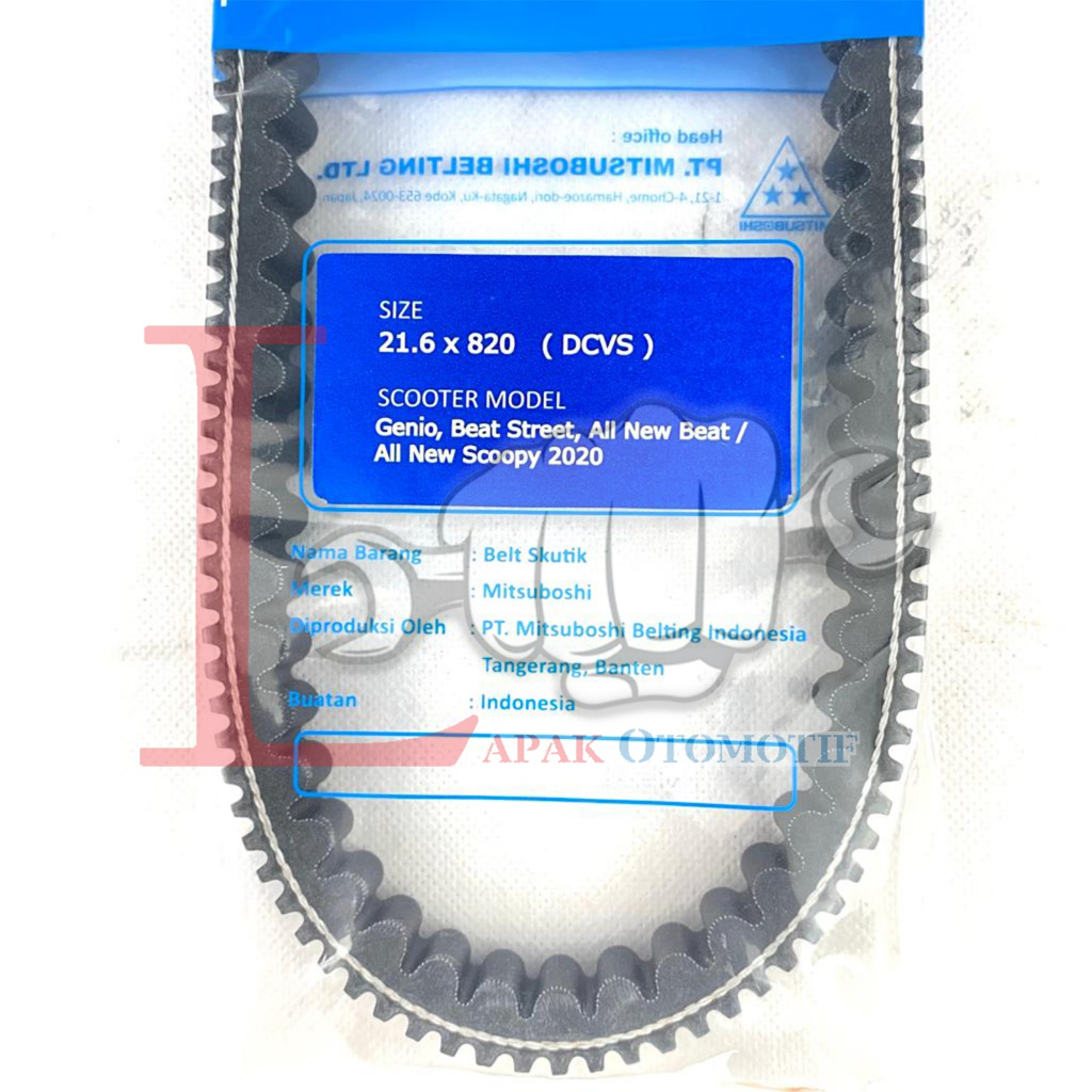 -LOI- VANBELT ORIGINAL MITSUBOSHI GENIO, BEAT STREET NEW, SCOOPY NEW LED, BEAT NEW LED 2020-2022 K0J