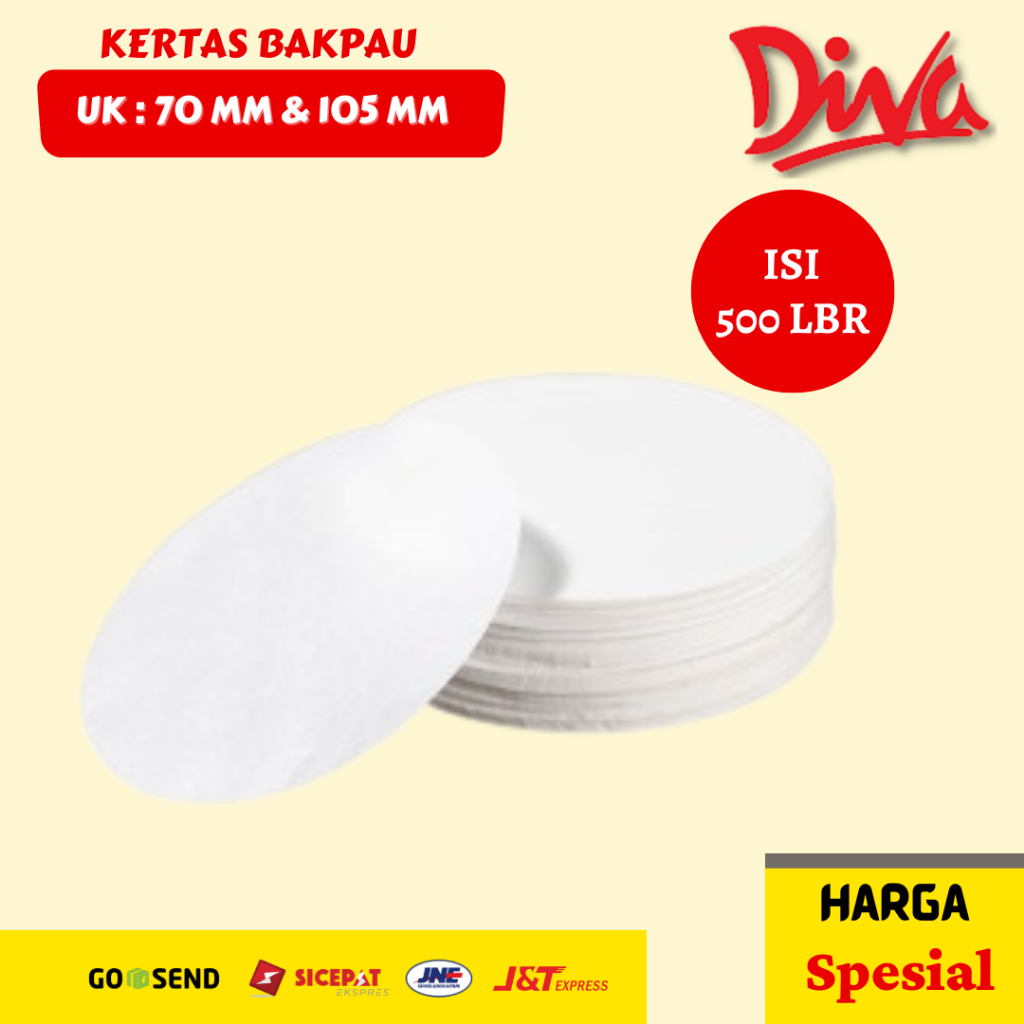 

[1 Pack] Kertas Bakpau 70 mm , 105 mm | Kertas Alas Bakpao Isi 500 Lbr | Bakpao Paper