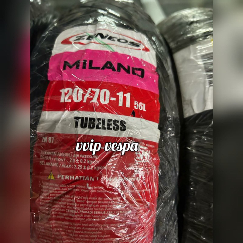 Ban Vespa Zeneos 120/70 Ring 11 Tubeless