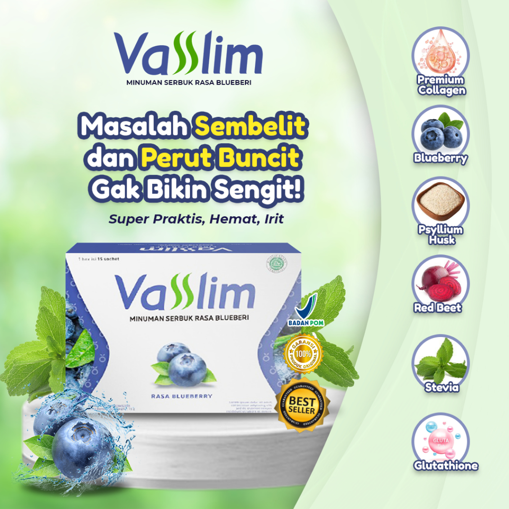 Paket 3 Box Vasslim Fiber Drink Diet Pelangsing Badan Penurun Berat Badan Cepat dan Ampuh Bpom Original