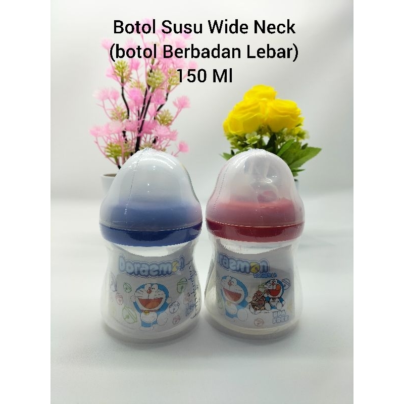 Botol Susu Wide Neck Karakter Doraemon Bunny/Botol Berbadan Gemuk 250 Ml /150 Ml BPA Free DOR-DB 382