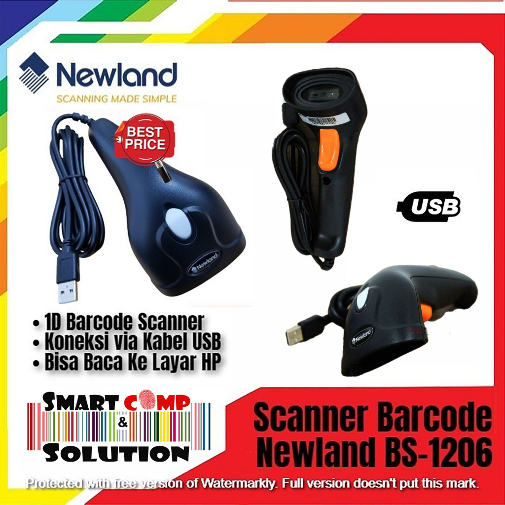 Scanner Barcode USB 1D NEWLAND BS-1206 Termurah