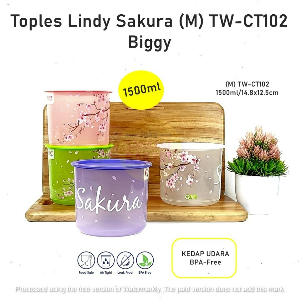 Toples Bulat/Toples Kedap Udara Lindy Sakura Biggy