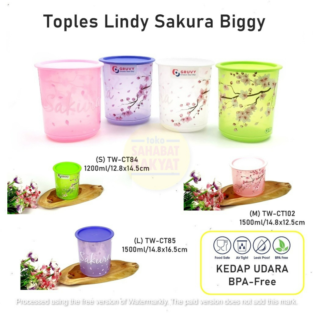 Toples Bulat/Toples Kedap Udara Lindy Sakura Biggy