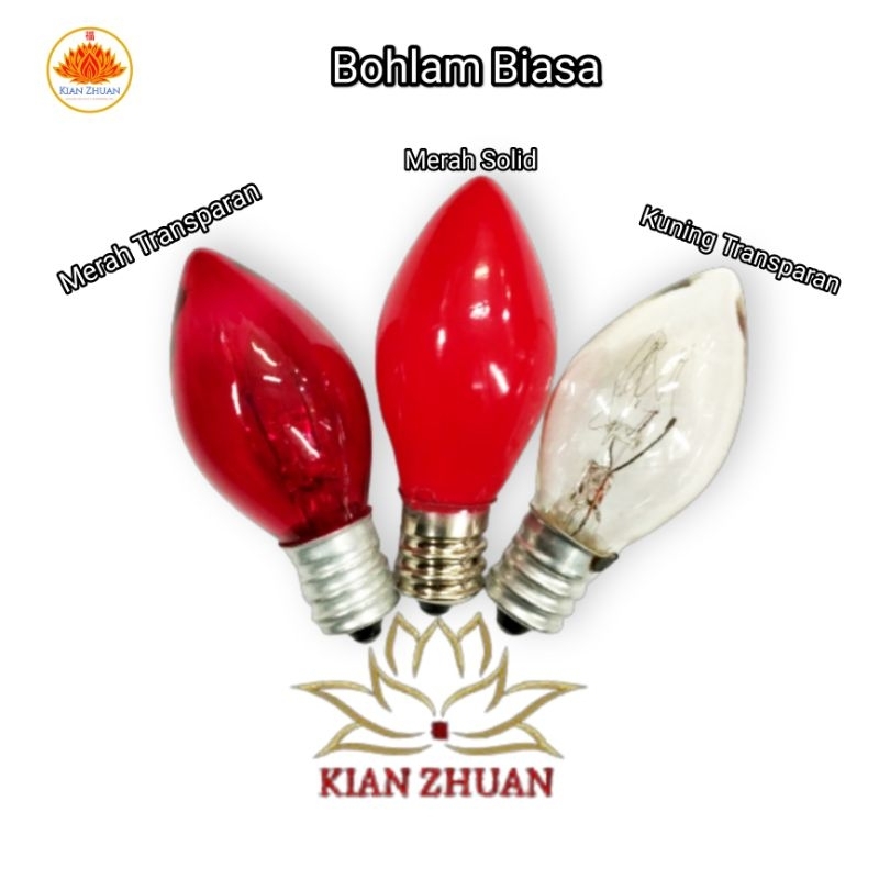 Bola Lampu Mini Bohlam Merah Biasa Transparan/Solid, Kuning Biasa Transparan, Merah LED Bulat Gepeng/Kuncup