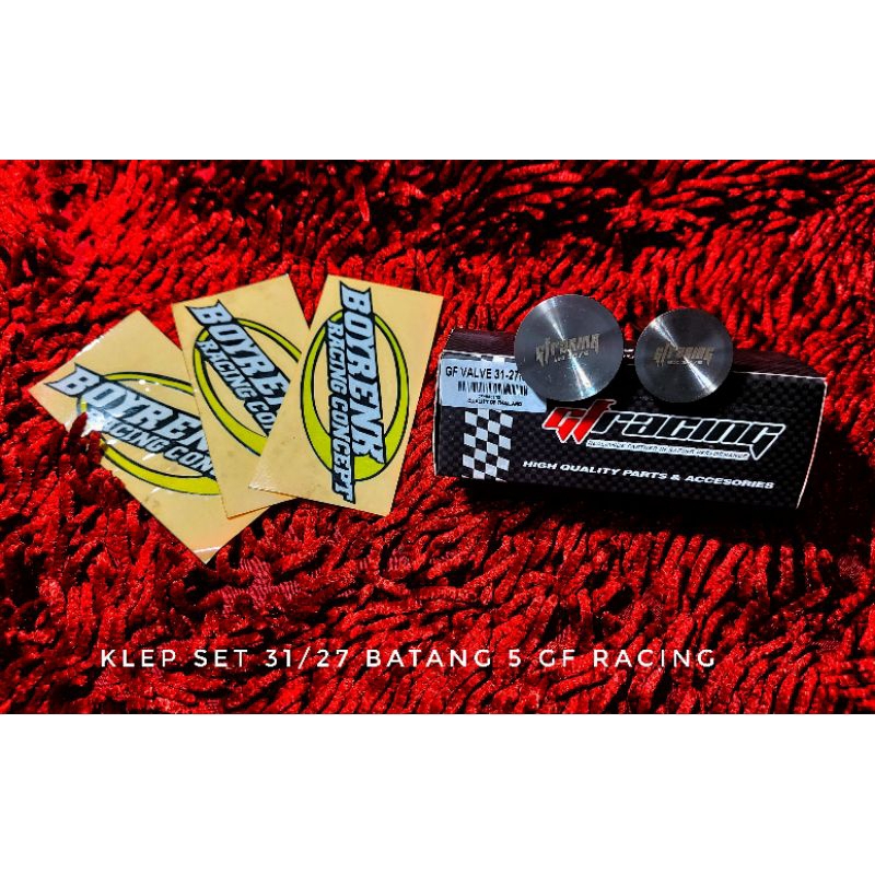 KLEP SET 31/27 BATANG 5MM GF RACING- BOYRENK RACING CONCEPT