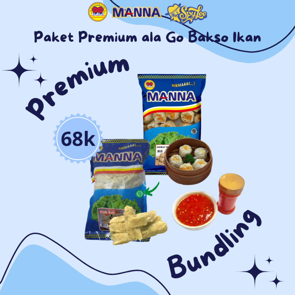 Premium Bundling A Go Manna Bakso Ikan Siomay Dimsum Fish Roll Sambal