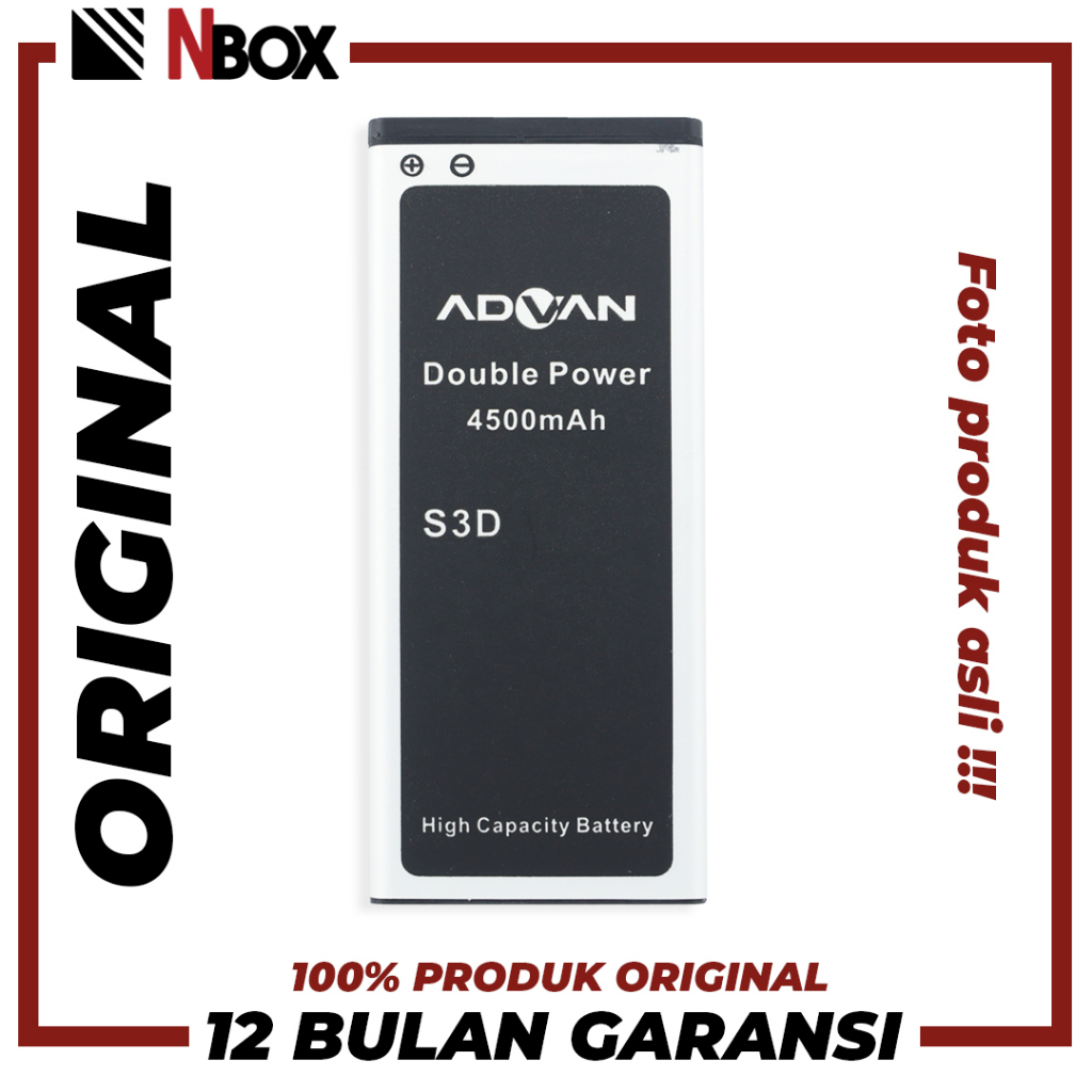 Nbox Baterai Advan S3D / S35H / S35D Batrai Batere Batre HP DOUBLE POWER ORIGINAL