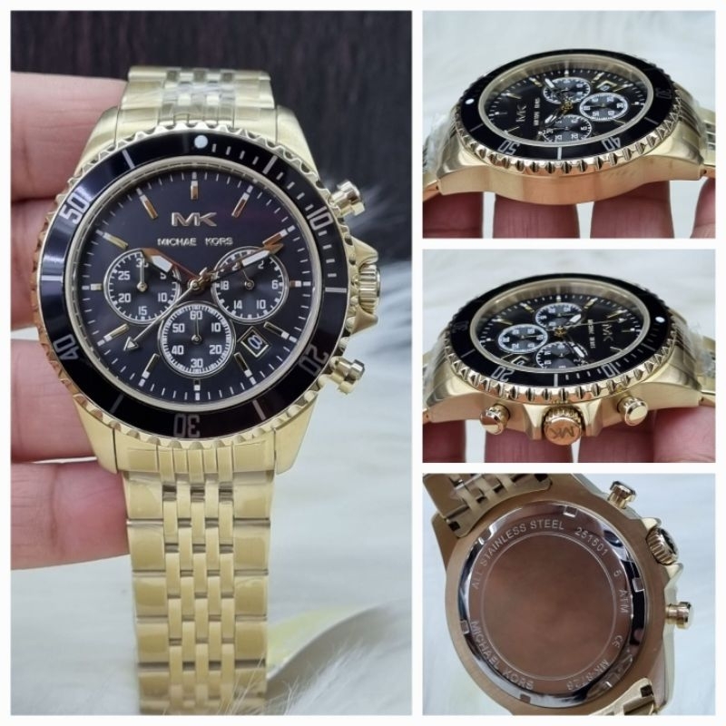 JSM 2161 JAM TANGAN PRIA MICHAEL KORS MK GOLD STAINLESS SUPER PREMIUM