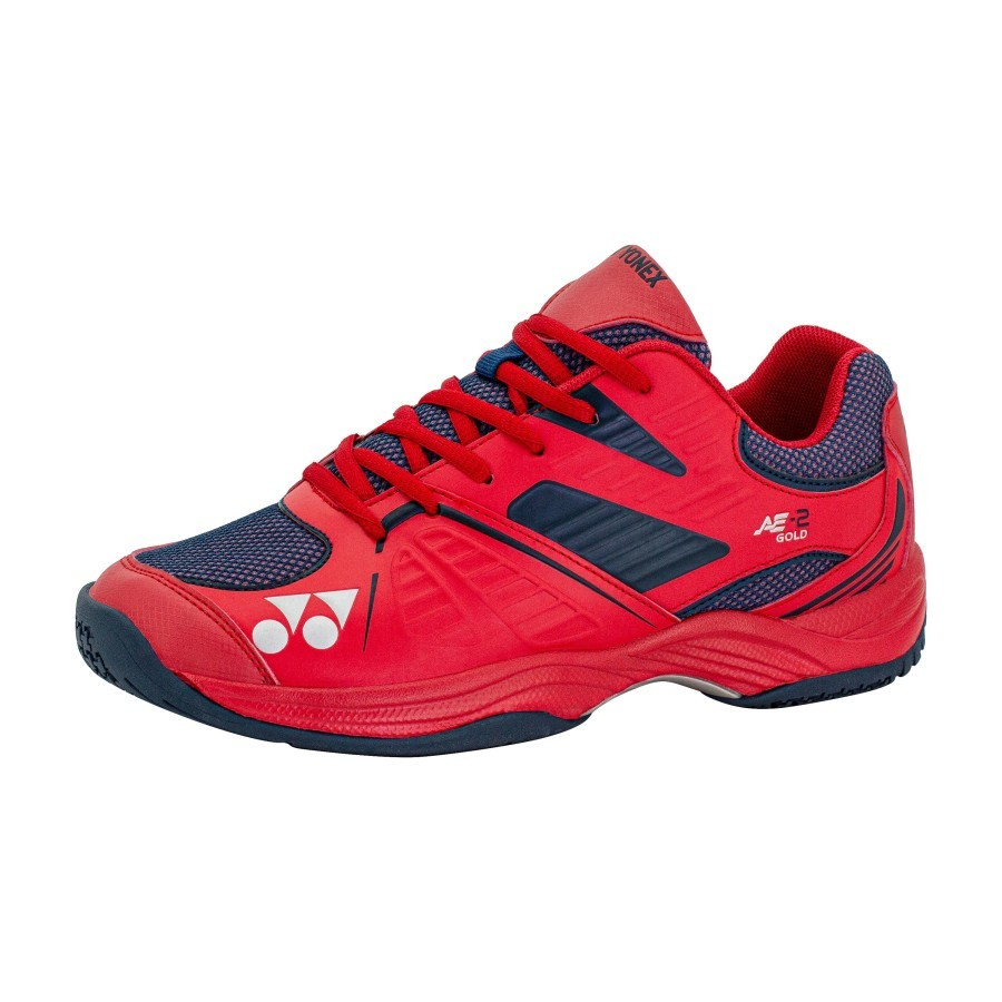Sepatu Badminton Yonex All England 02 /AE2 /AE-2 GOLD, Gold Bright Red