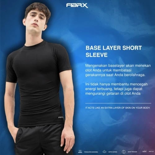 baselayer Tangan Pendek Pria / Manset Pria / Manset Tangan Pendek / Kaos Baselayer
