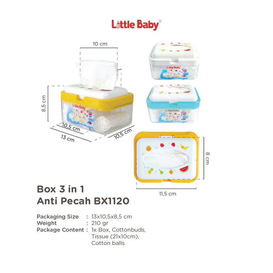 LITTLE BABY MULTIFUNCTION BOX 3IN1/ KOTAK TEMPAT KAPAS BAYI