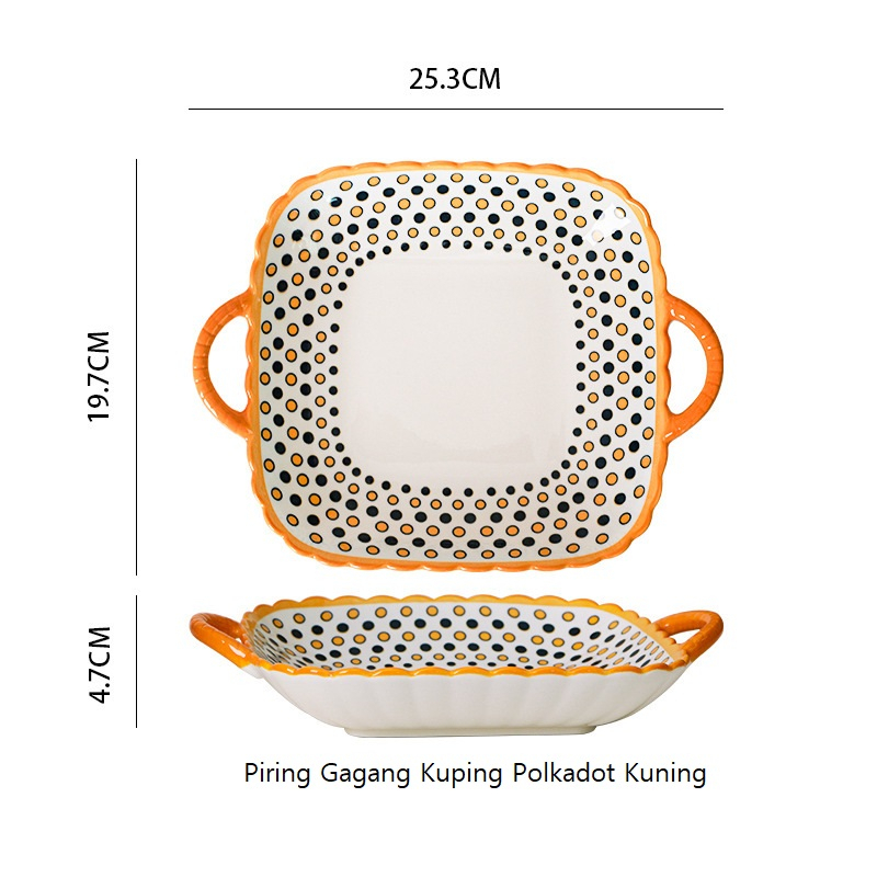 Piring Keramik Piring Makan Gagang Piring Saji Petak Model Eropa