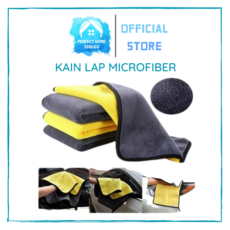 KAIN LAP MICROFIBER 30X30 & 30X40 - KAIN LAP KACA MOBIL 2 SISI HALUS [PERFECTHOME]
