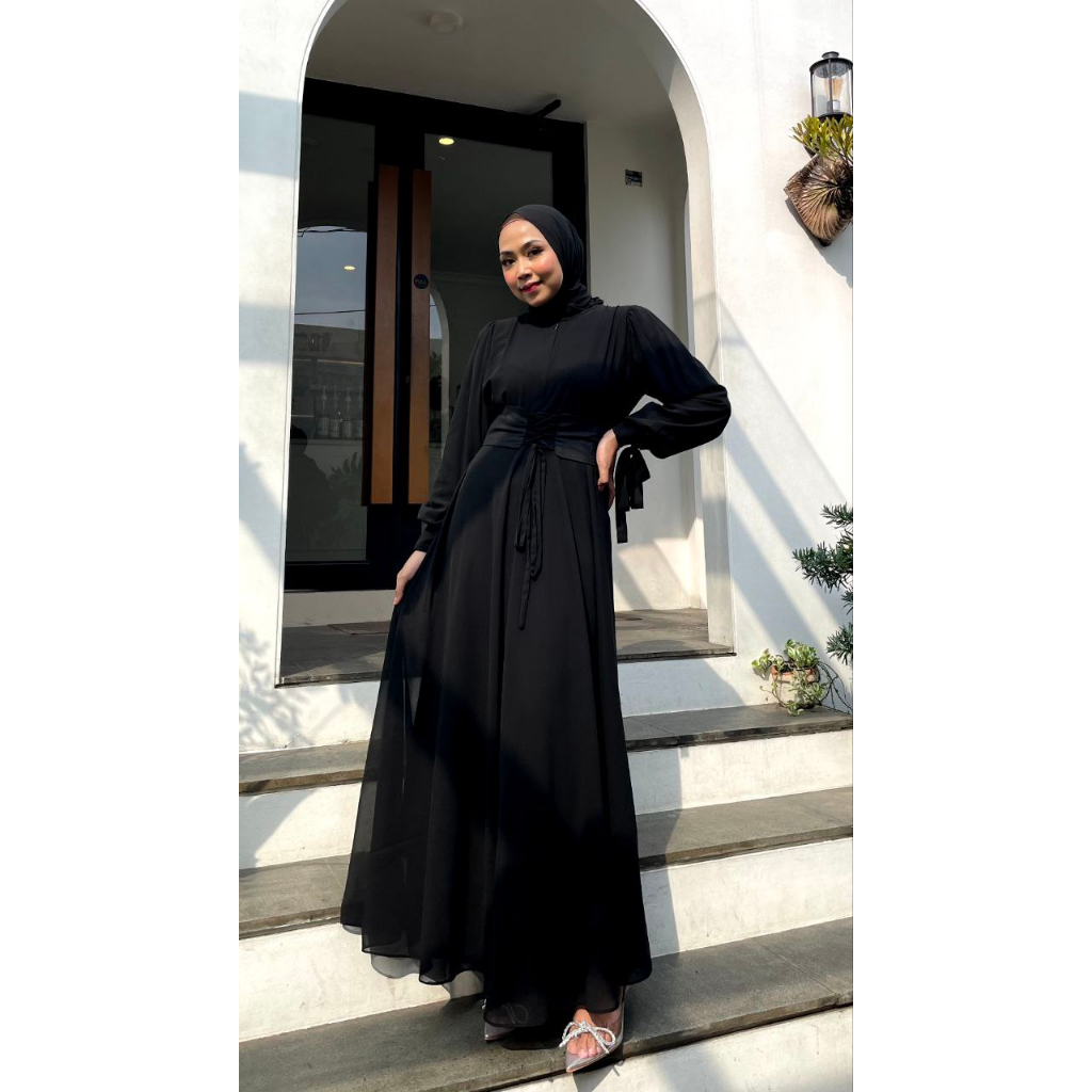 Lively Long Dress Kondangan Gamis Pesta Seragam Bridesmaid Gaun Prewedding Baju Muslim Polos Busui Friendly