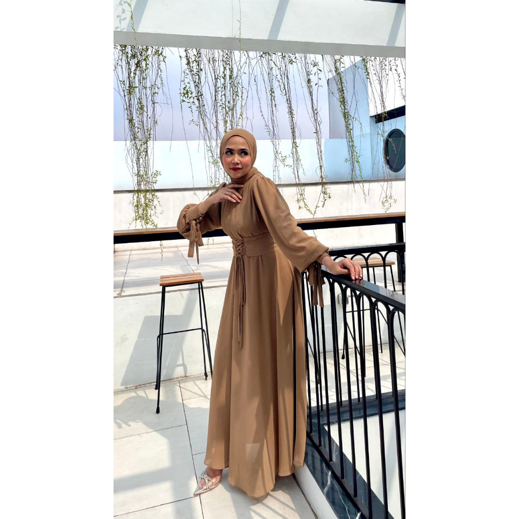 Lively Long Dress Kondangan Gamis Pesta Seragam Bridesmaid Gaun Prewedding Baju Muslim Polos Busui Friendly