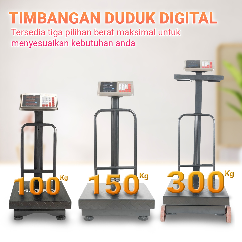 Timbangan Duduk Digital 150kg/300kg Matrix 2 Layar Ukuran Plat 40*50 //Garansi 1 Tahun