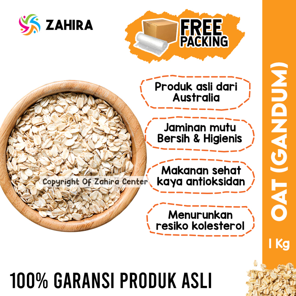 

Premium ROLLED OAT 1Kg Oatmeal Gandum Bergizi Original Asli Instan Australia Sarapan Sehat Organik