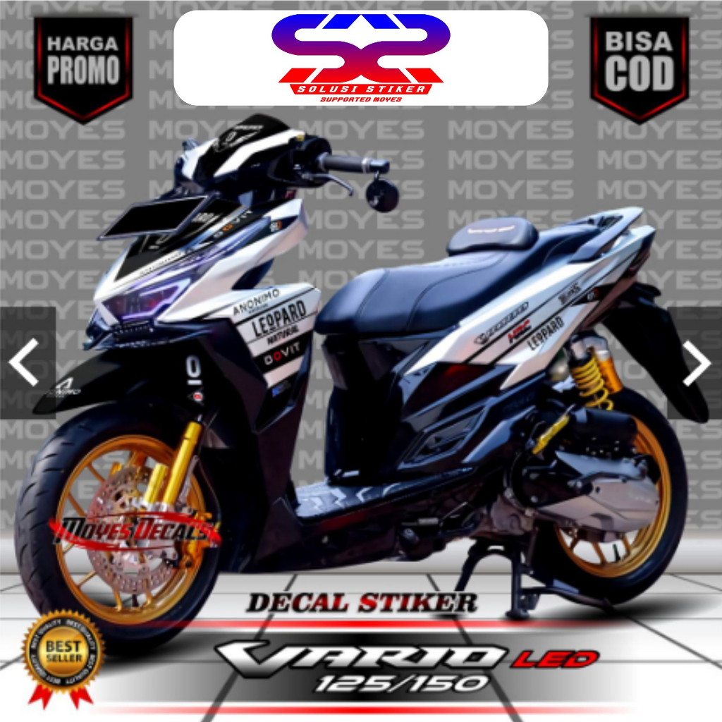 Stiker Decal Vario Led 125-150 Desaind Leopard Putih FullBody Decal Vario FullBody