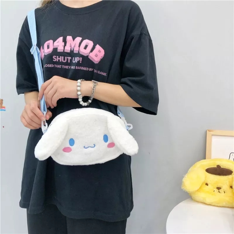 Tas Selempang Boneka Cinnamoroll Lucu Import Sling Bag Bulu Korea