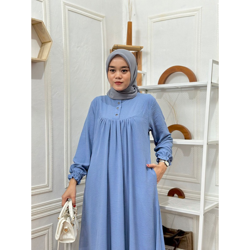 Dress Jemina, Bahan Crinkle Airflow Premium, JUMBO LD 120 PB 140