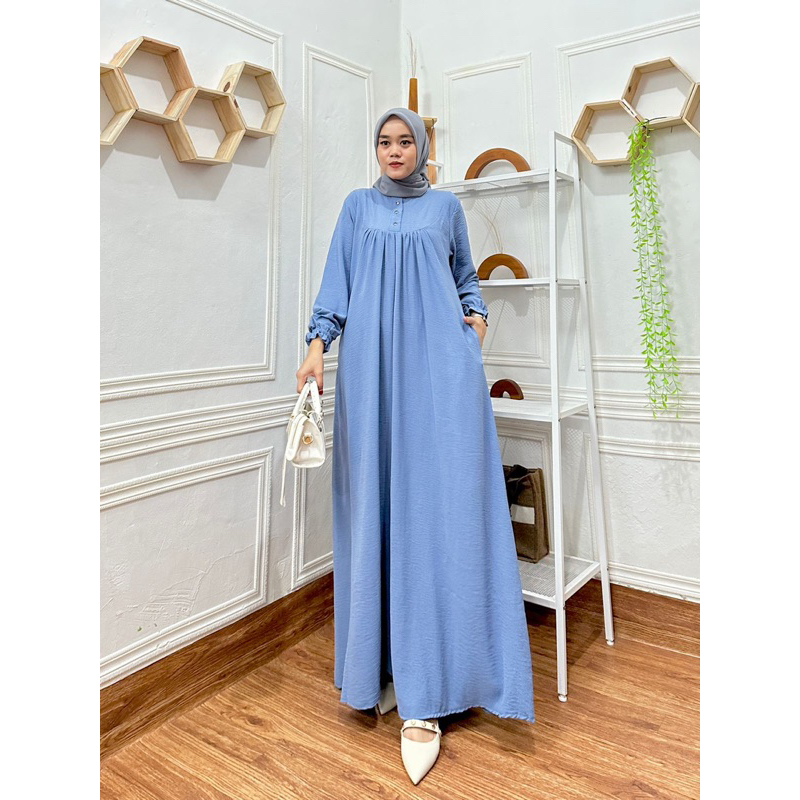 Dress Jemina, Bahan Crinkle Airflow Premium, JUMBO LD 120 PB 140