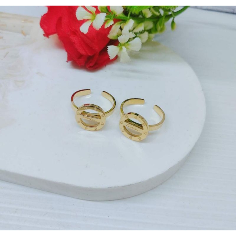 Cincin Titanium Anti Karat Permata.Perhiasan Wanita R602 R603