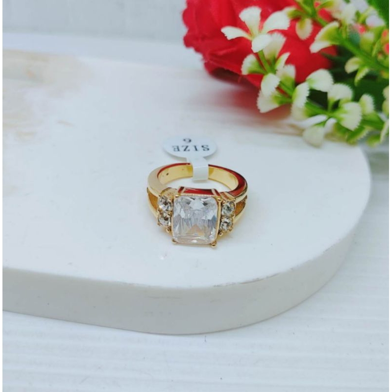 Cincin Titanium Anti Karat  Permata Perhiasan Fashion R604 605