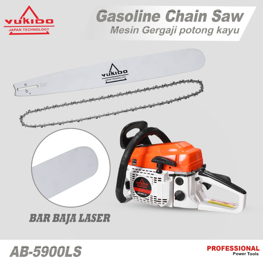 READY GERGAJI MESIN CHAINSAW BAR BAJA/LASER CHAINSAW 5900 2TAK BENSIN CHAINSAW MESIN POTONG KAYU 58CC MESIN Gergaji Potong Pohon Kayu Chain saw / Senso