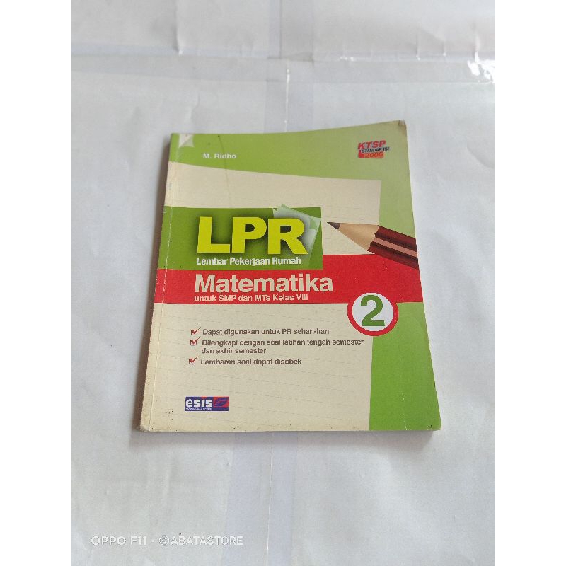BUKU LPR LEMBAR PEKERJAAN RUMAH MATEMATIKA SMP MTS KLS VIII M RIDHO