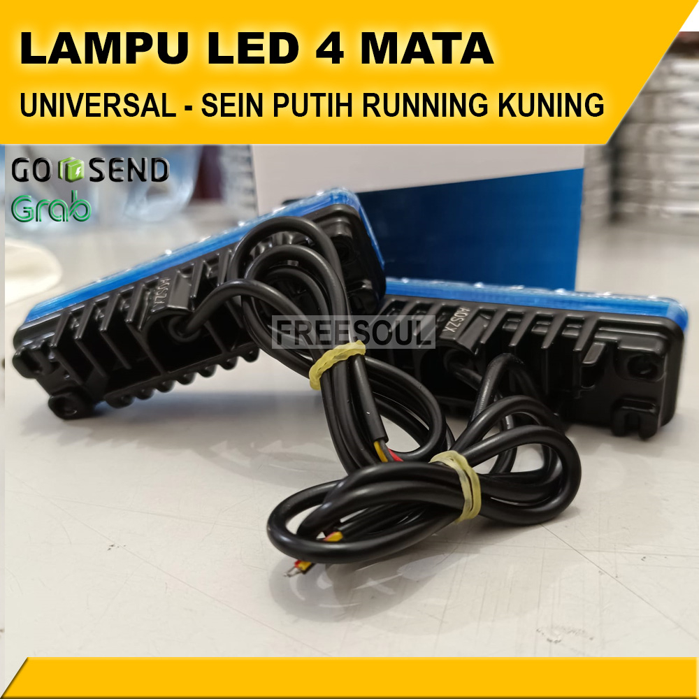 Lampu DRL 4 LED 12v Sein Running - Universal Mobil