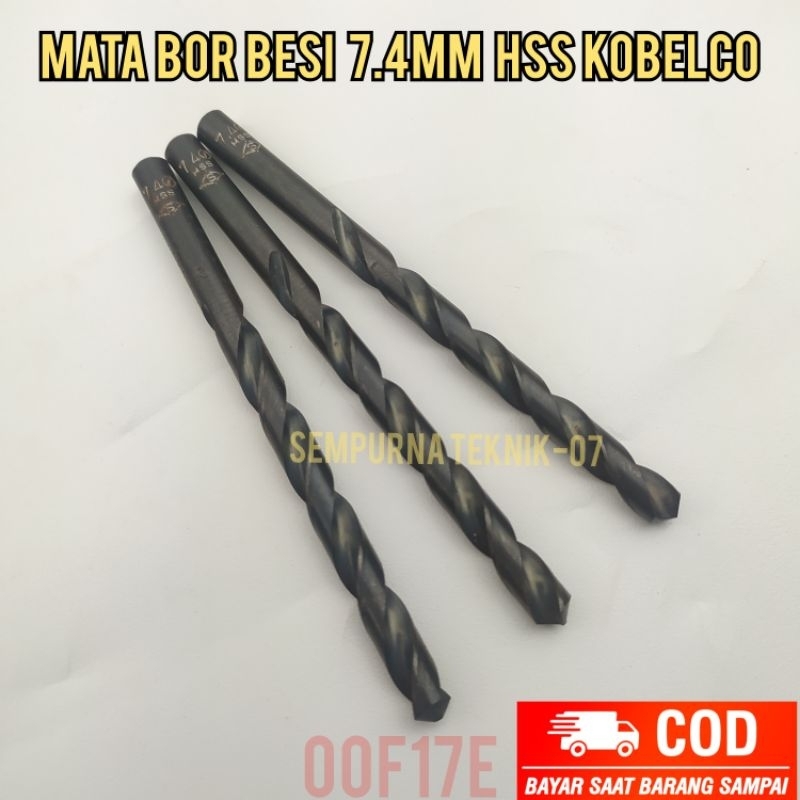 Mata Bor Besi 7.4mm HSS Kobelco Bukan Carbide Nachi
